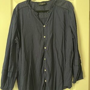 Lane Bryant Textured Navy Top